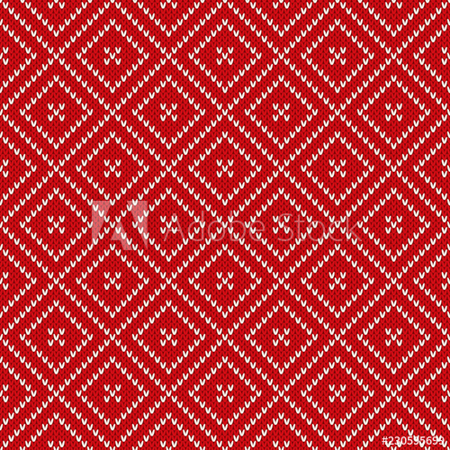 500x500 Abstract Argyle Knitted Christmas Sweater Pattern Vector Seamless