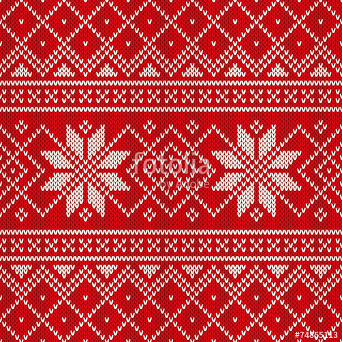500x500 Christmas Sweater Design Seamless Knitting Pattern Stock Image