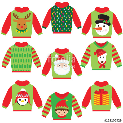 500x500 Christmas Sweater Vector Cartoon Illustration Stock Image
