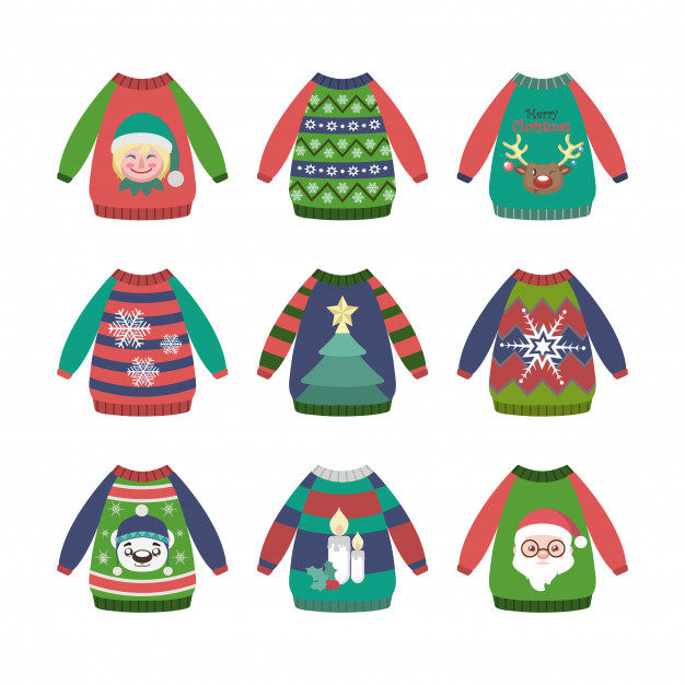 626x626 Collection Of Colorful Ugly Christmas Sweaters With Patterns