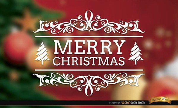 600x364 Merry Christmas Swirls Elegant Background Free Vector