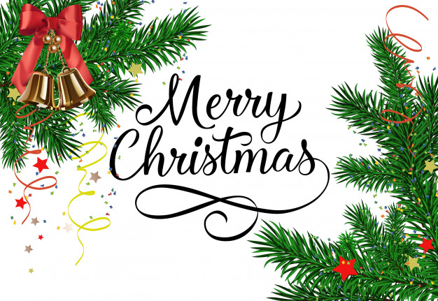 626x431 Merry Christmas Lettering With Swirls Vector Free Download