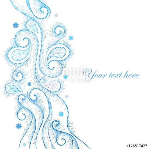 500x500 Vector Abstract Background With Dotted Curly Lines, Blue Swirls