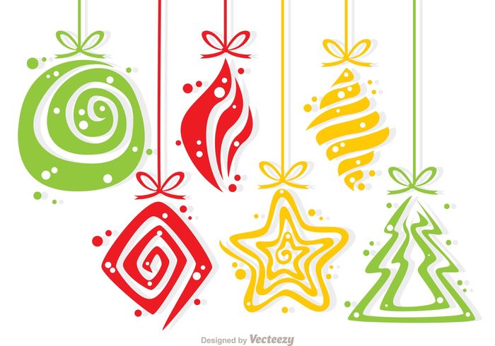 700x490 Christmas Swirl Decoration Vector Pack