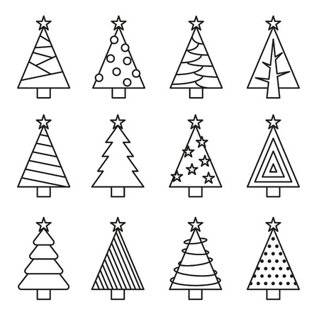 Christmas Tree Line Vector at Vectorified.com | Collection of Christmas ...