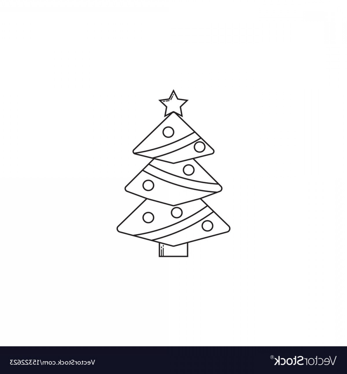 1200x1296 Christmas Tree Line Icon Decorations With Star Vector Soidergi