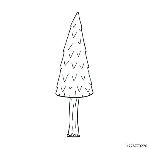500x500 Line Drawing Christmas Line Drawing Cartoon Tree Stock Image