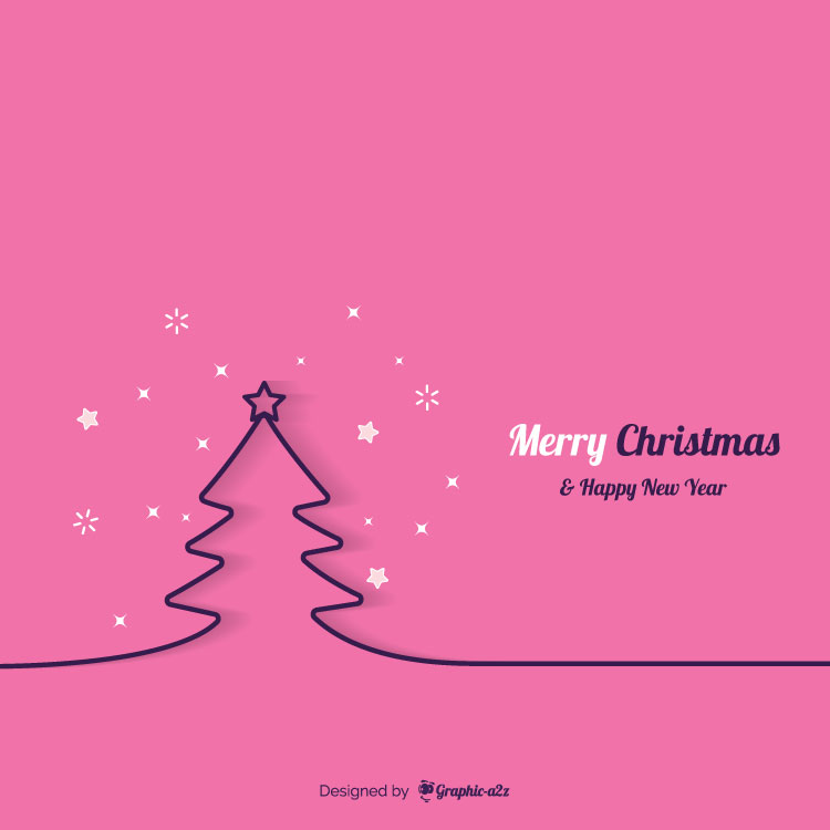 750x750 Minimal Line Christmas Tree Background Free Vector