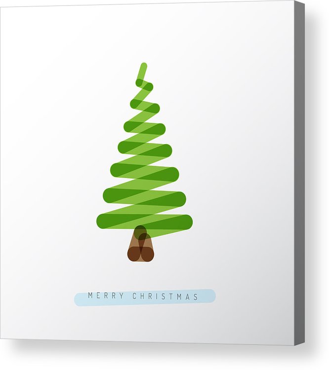 666x750 Simple Vector Christmas Tree Made From One Line Acrylic Print