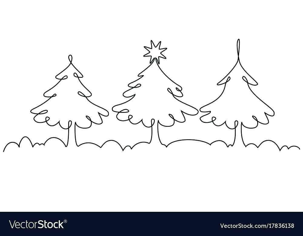 Christmas Tree Line Vector at Vectorified.com | Collection of Christmas