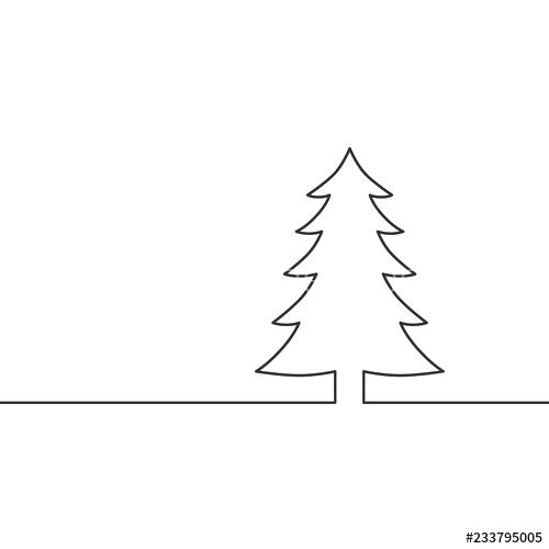 500x500 Line Drawing Christmas Tree