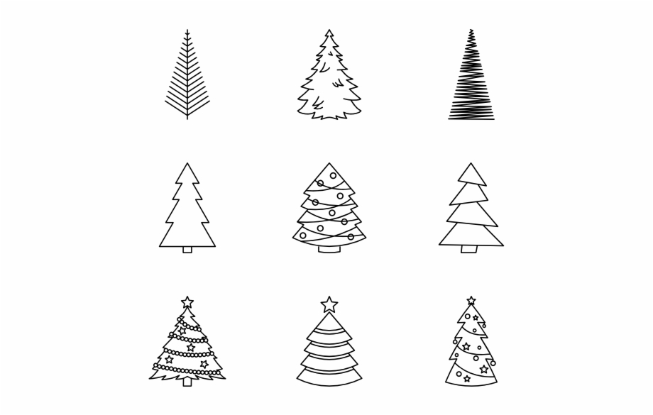 Christmas Tree Line Vector at Vectorified.com | Collection of Christmas ...