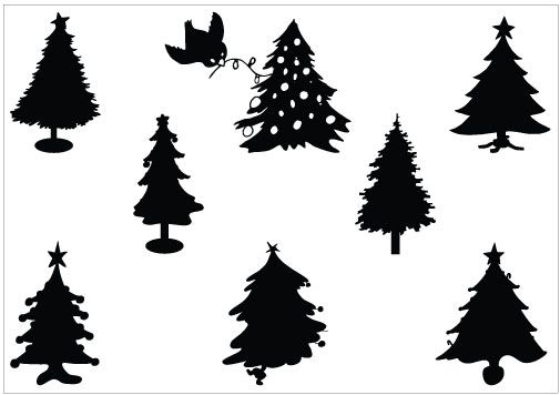 505x356 Christmas Tree Silhouette Vector Graphics Silhouette Clip Art