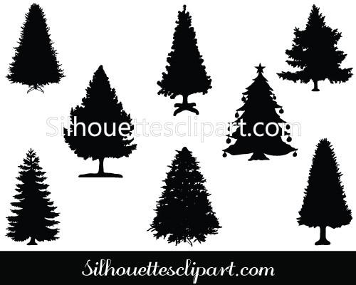 500x400 Christmas Tree Silhouette Vector Graphics Download Silhouettes