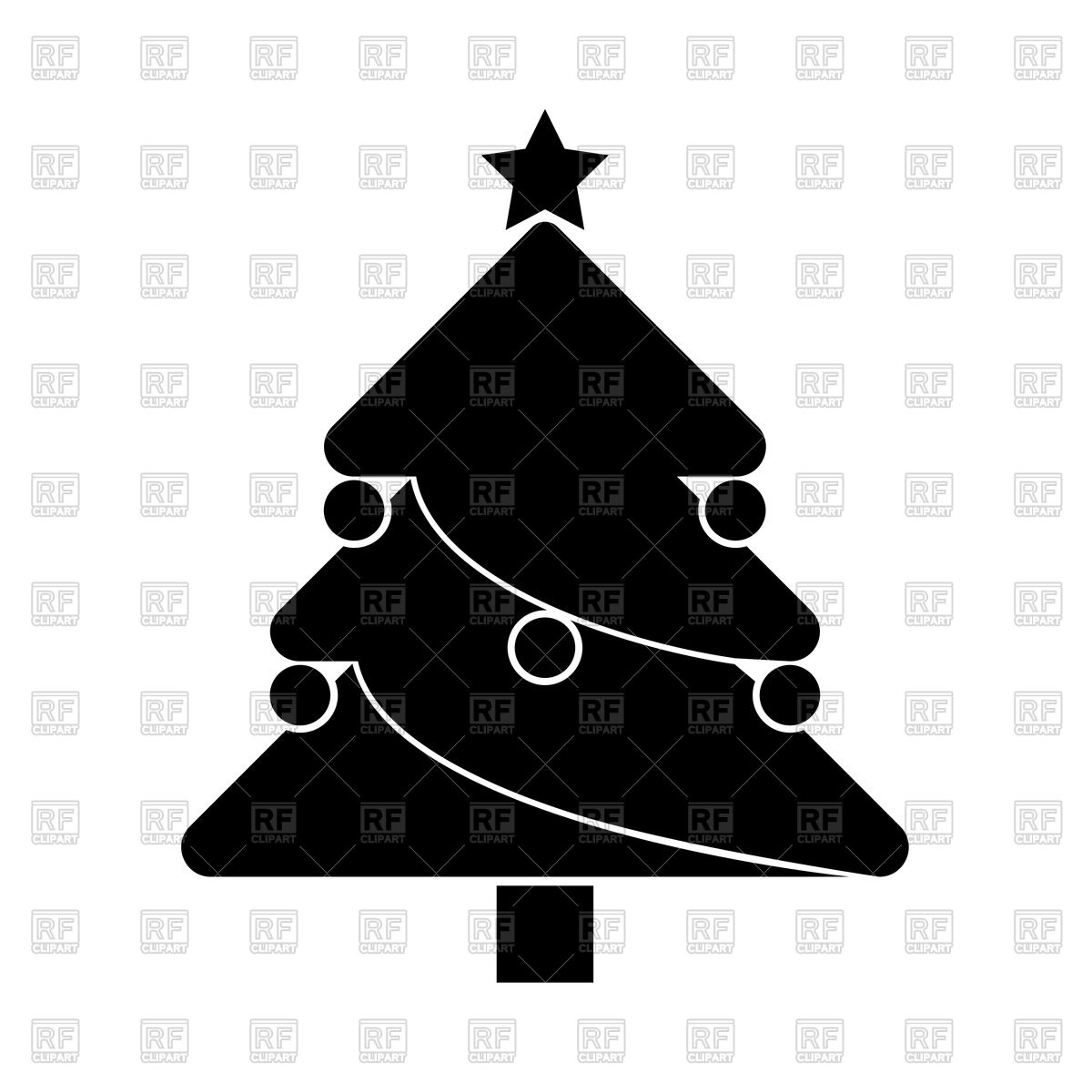 1200x1200 Christmas Tree Silhouette Vector Image Of Objects