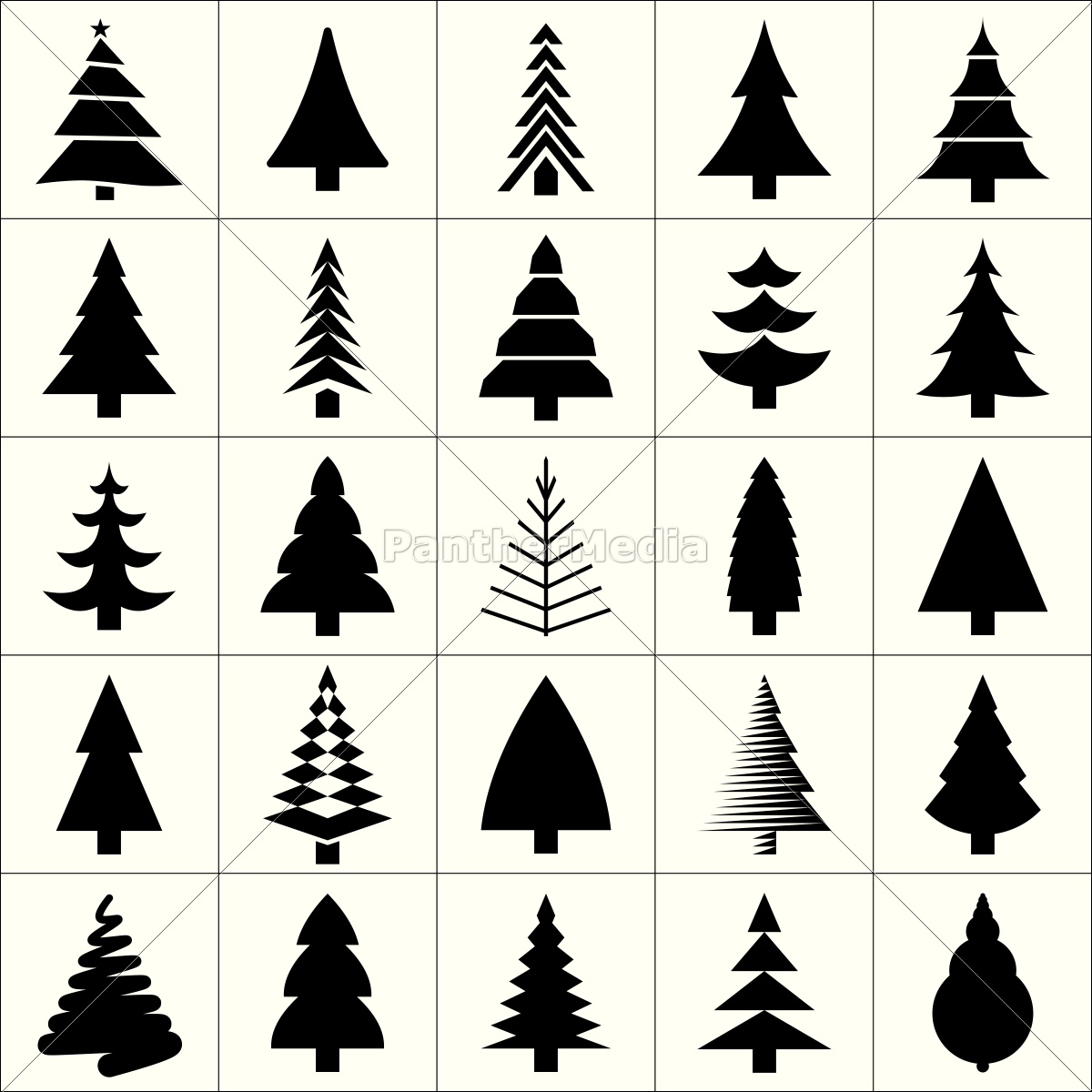 1200x1200 Christmas Tree Silhouette Design Vector