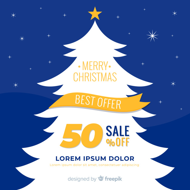 626x626 Christmas Tree Silhouette Christmas Sale Background Vector Free