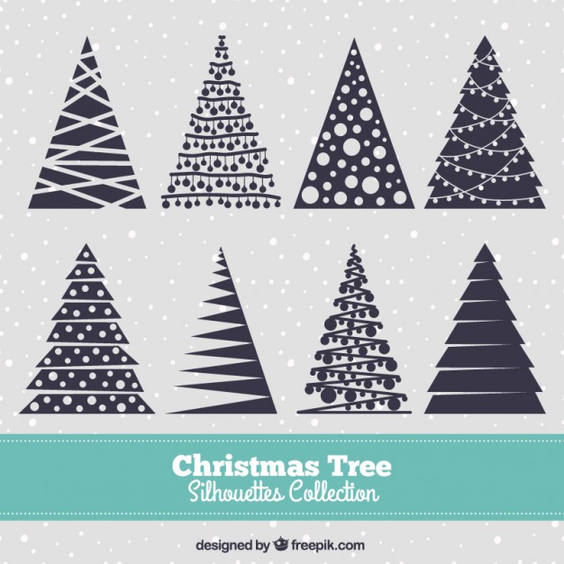 626x626 Navy Blue Christmas Tree Silhouettes Vector Premium Download