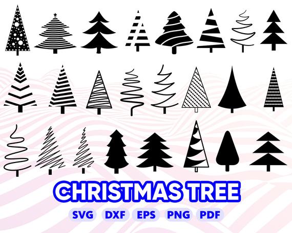 Christmas Tree Silhouette Vector at Vectorified.com | Collection of ...