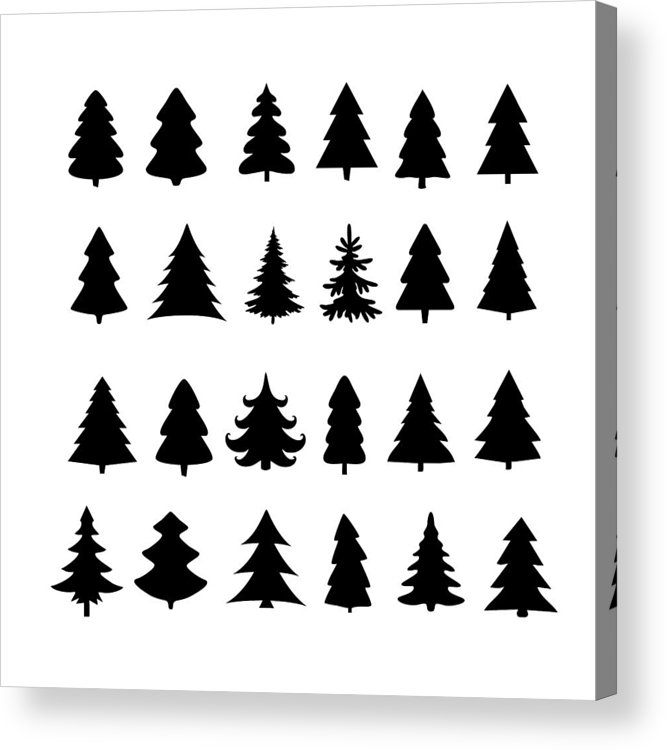 666x750 Christmas Tree Silhouette Design Vector Set Concept Tree Icon