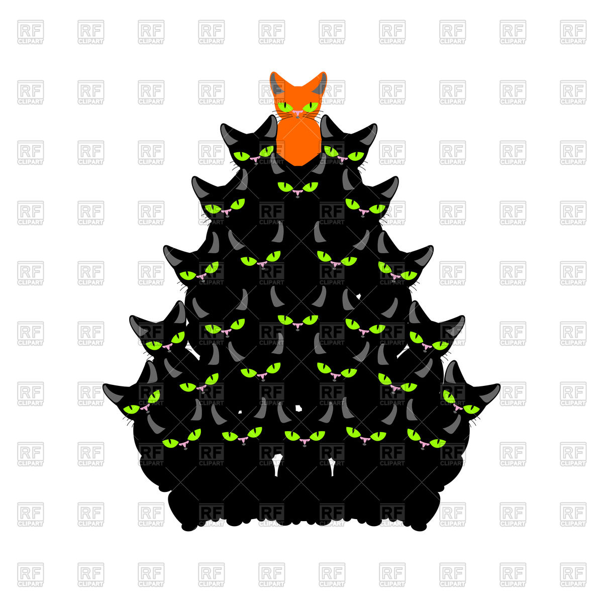 1200x1200 Cats Christmas Tree Vector Image Of Plants And Animals