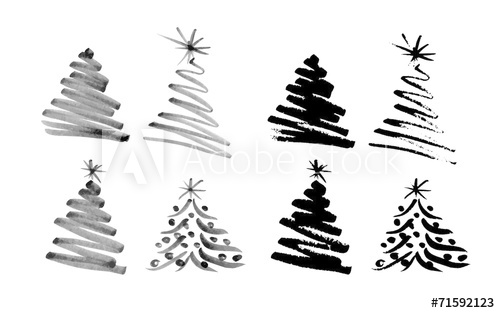 500x313 Hand Sketch Christmas Tree Vector Illustration