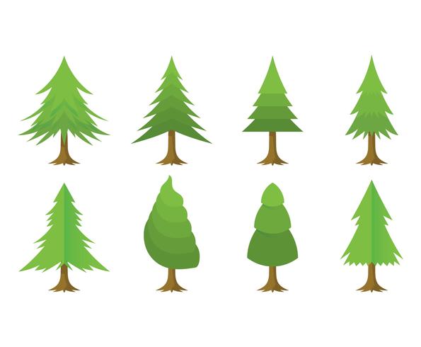 Free Cartoon Christmas Tree Vector Set 595x490 Free Cartoon Christmas Tree Vector Set