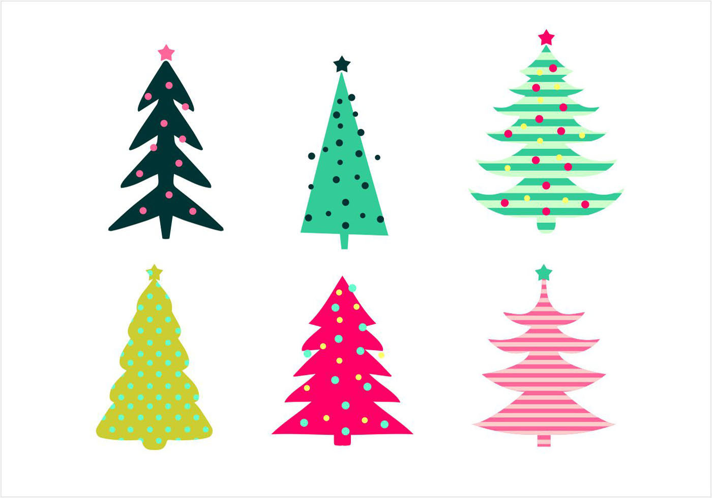 Free Vector Christmas Tree Vector Set 1400x980 Free Vector Christmas Tree Vector Set