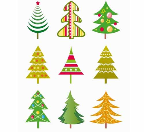 Christmas Tree Clip Art Sets Of Free Vector Graphics 500x457 Christmas Tree Clip Art Sets Of Free Vector Graphics