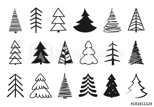 Christmas Tree Vector Black And White at Vectorified.com | Collection ...