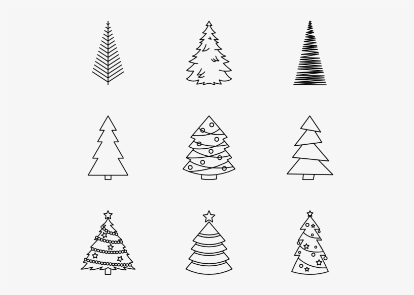 Christmas Tree Vector Black And White at Vectorified.com | Collection ...