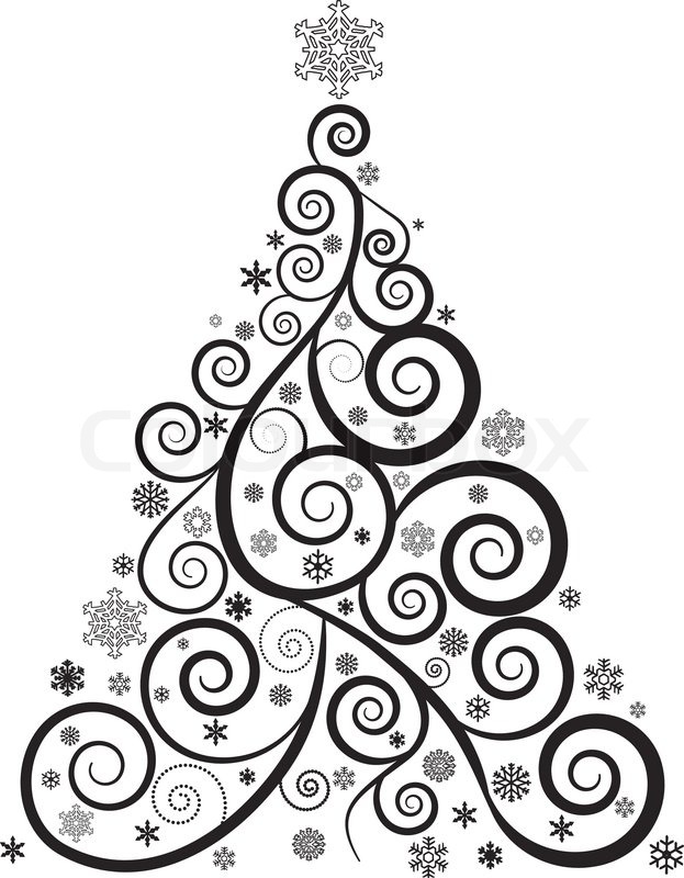 623x800 Ornate Christmas Tree Stock Vector Colourbox
