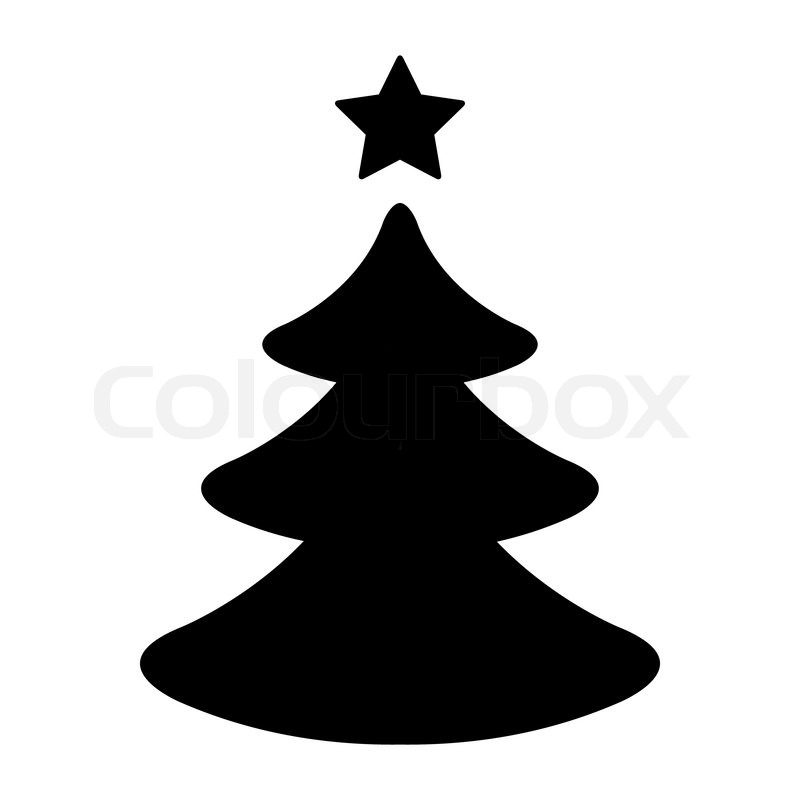 800x800 Simple Black And White Christmas Tree Stock Vector Colourbox