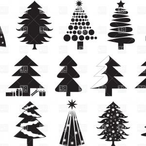 Christmas Tree Vector Black And White at Vectorified.com | Collection ...