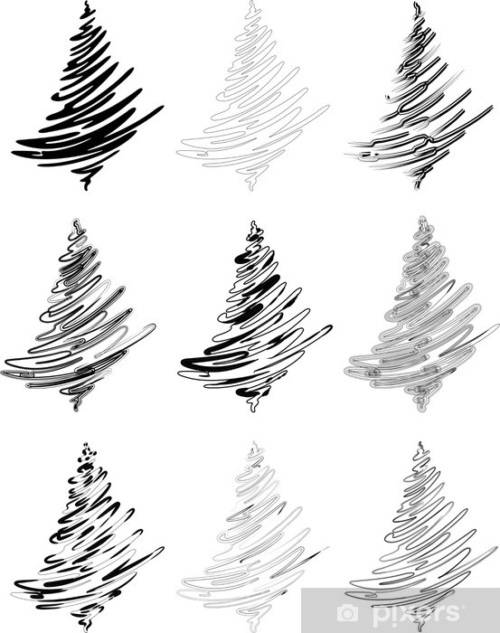 553x700 Albero Natale Astratto Abstract Christmas Tree Vector Wall Mural