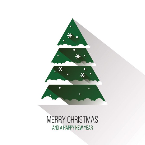 600x600 Flat Christmas Tree Free Vector