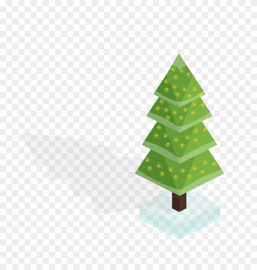 840x880 Isometric Christmas Tree Vector