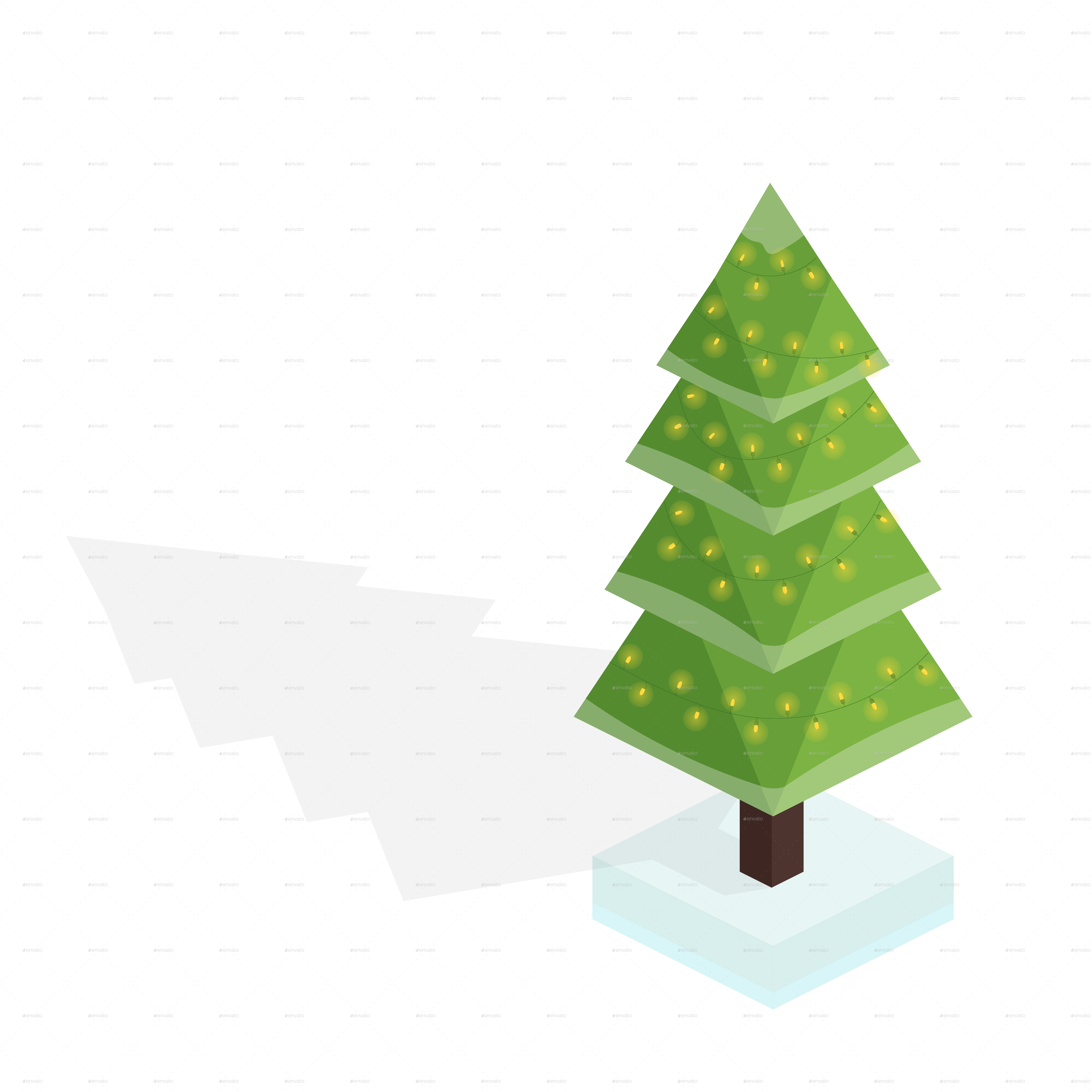 5000x5000 Isometric Christmas Tree Vector