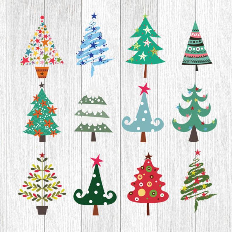 794x794 Christmas Tree Christmas Tree Vector Cute Tree Holiday Etsy