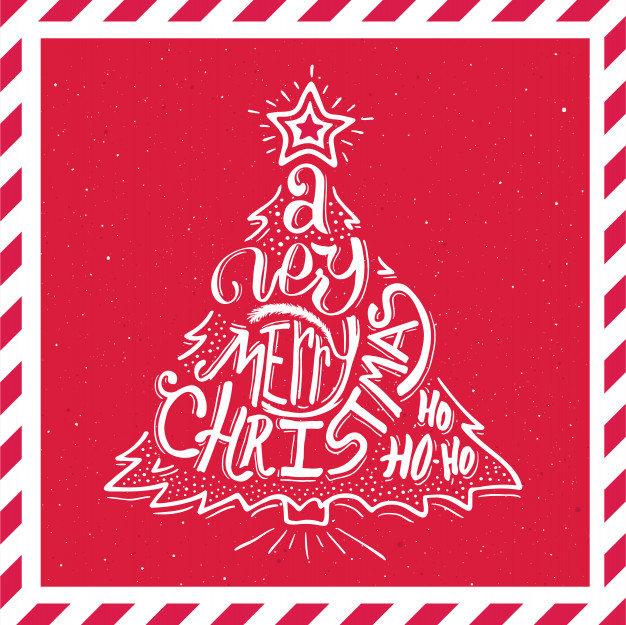 626x625 Merry Christmas Typography Vector Card Vector Premium Download
