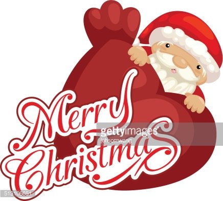 436x393 Santa Claus And Merry Christmas Typography Vector Premium Clipart