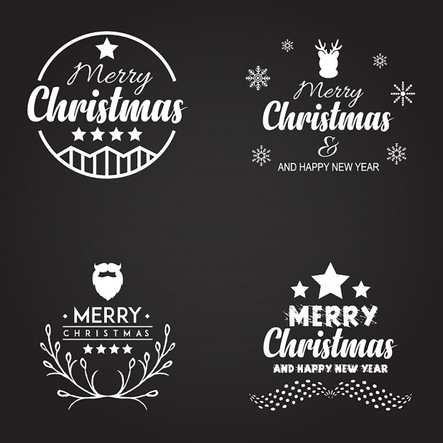 626x626 Christmas Typography Logo Designs Vector Free Download