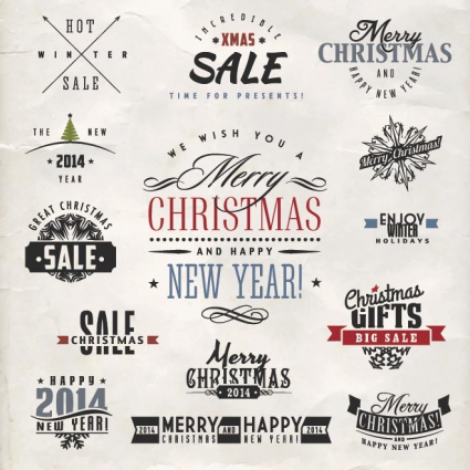 425x425 Free Vector Christmas Typography Logo Design Elements Free