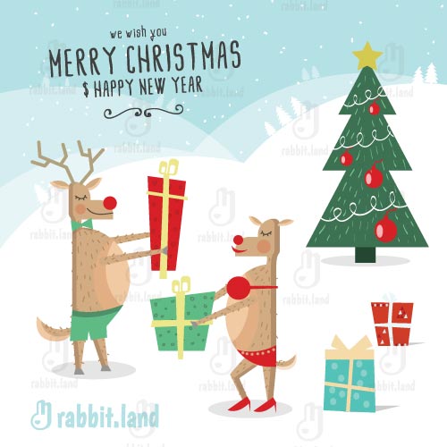 500x500 Merry Christmas Vector Illustration