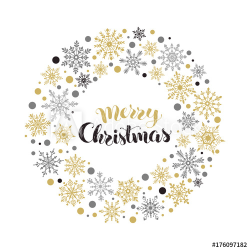 500x500 Merry Christmas Greeting Card Template Modern Winter Holidays