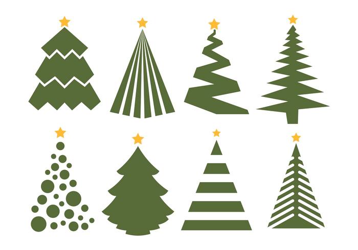 700x490 Christmas Tree Vector Set On White Background