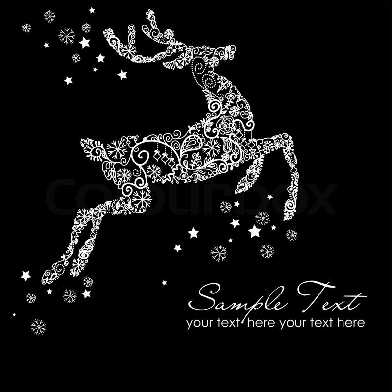 800x800 Black And White Christmas Card Stock Vector Colourbox