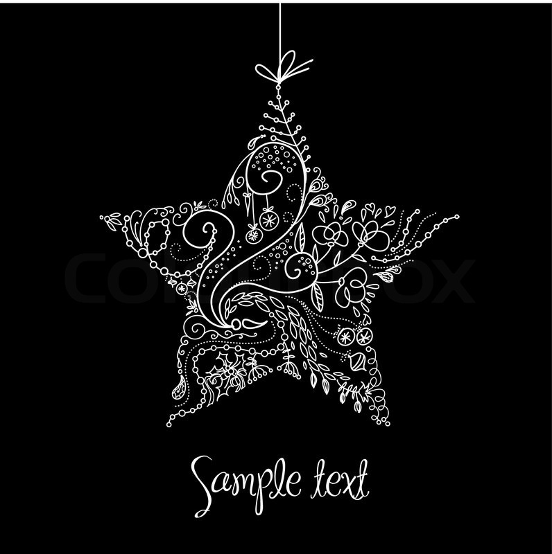 796x800 Black And White Christmas Star Stock Vector Colourbox