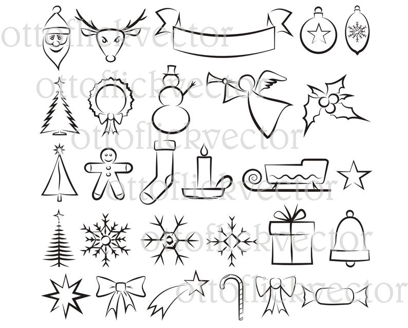 794x638 Christmas Vector Clipart Cdr Png Santa Claus Etsy