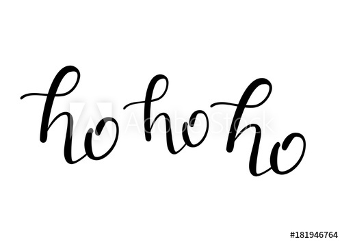 500x354 Black Ho Ho Ho Christmas Vector Lettering Illustration On White